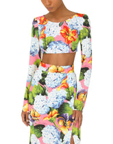 Hydrangea-print cady top -  | Dolce & Gabbana