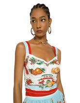 Calendar-print poplin corset -  | Dolce & Gabbana