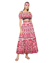 Majolica-print poplin crop top -  | Dolce & Gabbana