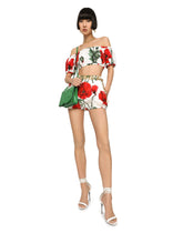 Poppy-print poplin top -  | Dolce & Gabbana