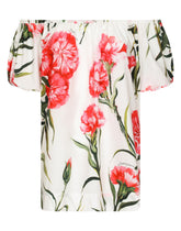 Carnation-print poplin blouse -  | Dolce & Gabbana