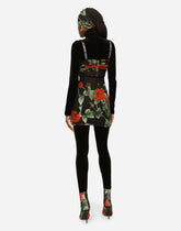 Charmeuse top with red rose print -  | Dolce &amp; Gabbana