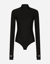Jersey turtle-neck bodysuit with DG logo -  | Dolce & Gabbana