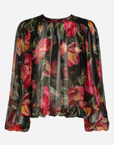 Rose-print chiffon blouse -  | Dolce & Gabbana