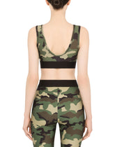 Camouflage jersey top with branded elastic -  | Dolce &amp; Gabbana