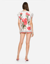 Carnation-print twill blouse -  | Dolce & Gabbana