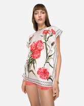 Carnation-print twill blouse -  | Dolce & Gabbana