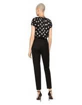 Charmeuse top with all-over DG print -  | Dolce &amp; Gabbana