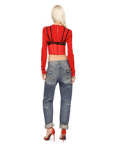 Milano rib top with contrasting bra detail -  | Dolce & Gabbana
