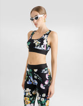 Activewear bra top in floral-print jersey -  | Dolce &amp; Gabbana
