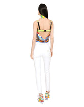 Twill halterneck top with Carretto print -  | Dolce & Gabbana