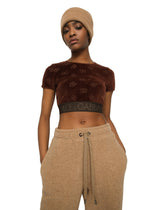 Chenille top with jacquard DG logo -  | Dolce &amp; Gabbana