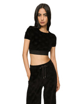 Chenille top with jacquard DG logo -  | Dolce &amp; Gabbana