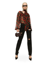Cherry-print chiffon pussy-bow blouse -  | Dolce & Gabbana