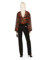 Cherry-print chiffon pussy-bow blouse -  | Dolce & Gabbana