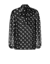 Chiffon pussy-bow blouse with polka-dot print -  | Dolce &amp; Gabbana