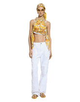 Silk twill halterneck top with majolica print -  | Dolce &amp; Gabbana
