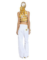 Silk twill halterneck top with majolica print -  | Dolce &amp; Gabbana