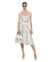 Cotton corset top with polka-dot print -  | Dolce &amp; Gabbana
