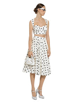 Cotton corset top with polka-dot print -  | Dolce &amp; Gabbana