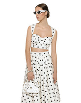 Cotton corset top with polka-dot print -  | Dolce &amp; Gabbana