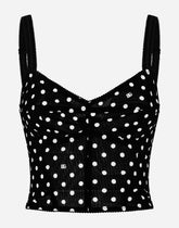 Polka-dot marquisette corset top -  | Dolce &amp; Gabbana
