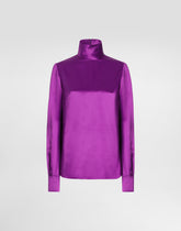 Silk satin sack top with turtle-neck -  | Dolce &amp; Gabbana