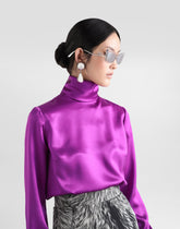 Silk satin sack top with turtle-neck -  | Dolce &amp; Gabbana
