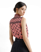 Silk foulard print DG allover logo bow top -  | Dolce &amp; Gabbana