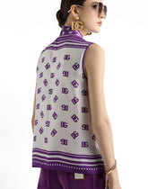 DG logo all-over silk twill top -  | Dolce &amp; Gabbana