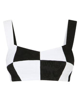 Damier patchwork jacquard bustier top -  | Dolce & Gabbana