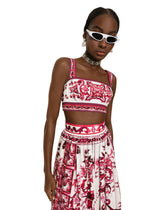 Majolica-print poplin top -  | Dolce & Gabbana