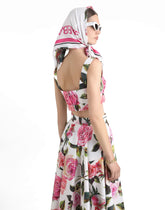 Cotton bralette top with rose print -  | Dolce &amp; Gabbana