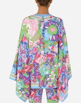 60s-print charmeuse tunic with kimono sleeves -  | Dolce & Gabbana
