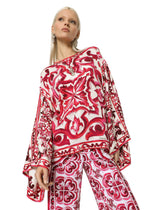Majolica-print charmeuse blouse -  | Dolce & Gabbana