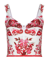 Majolica-print marquisette bustier top -  | Dolce & Gabbana