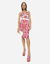 Majolica-print marquisette bustier top -  | Dolce & Gabbana
