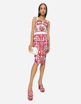 Majolica-print marquisette bustier top -  | Dolce & Gabbana