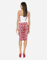 Majolica-print marquisette bustier top -  | Dolce & Gabbana