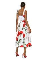 Poppy-print poplin corset -  | Dolce & Gabbana