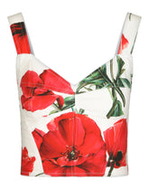 Poppy-print poplin corset -  | Dolce & Gabbana