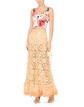 Camellia-print charmeuse bustier top -  | Dolce & Gabbana