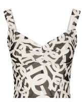 Marquisette corset with graffiti logo print -  | Dolce & Gabbana