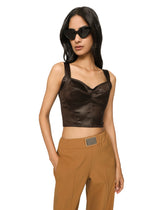 Shiny satin corset top -  | Dolce & Gabbana