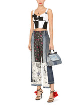 Long damier patchwork jacquard bustier top -  | Dolce & Gabbana