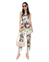 Cotton corset top with nocturnal flower print -  | Dolce & Gabbana