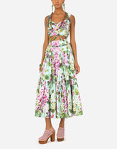 Bluebell-print poplin corset top -  | Dolce & Gabbana
