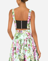 Bluebell-print poplin corset top -  | Dolce & Gabbana