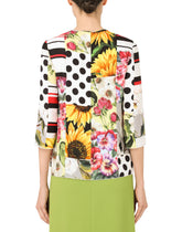 Patchwork charmeuse blouse -  | Dolce & Gabbana