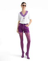 Jersey t-shirt with lace and DG patch -  | Dolce &amp; Gabbana